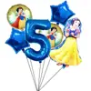 Globo de Película de Aluminio Blancanieves Combinación Paquete de Globos Feliz Cumpleaños Cenicienta Decoración para Fiesta de Cumpleaños Infantil