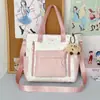 Bolsa de Mão Versátil Grande Capacidade Estilo Japonês Bolsa de Ombro Menina Suave Estudante Aulas Reforço Bolsa Transversal Bolsa Tote para Ir para a Aula