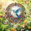 Spinner de Viento de Acero Inoxidable de Venta Caliente Transfronterizo Colgante Giratorio Mandala Visual 3D Carrillón de Viento Decoración Exterior para Patio Jardín