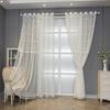 Cortina transparente moderna simple ginkgo con cuentas bordada mosquitera sala de estar dormitorio comedor estudio costuras versátiles Princesa