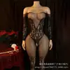 Roupa de Malha Nova Estilo de Comércio Exterior Plus Size, Macacão Único Sem Tirar, Meias Lingerie Sexy Transparentes Apaixonadas de Rasgar