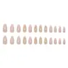 Rosa Doce Sonhador Bolinhas Laço Simples Elegante Menina Gentil Estilo Ins Europeu Americano Manicure Removível 24 Peças