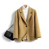 Abrigo corto de lana doble cara, nuevo, casual de invierno, corte slim, esencial simple para el lugar de trabajo, blazer versátil para mujer