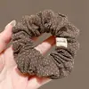 Scrunchie de rede colorido e oversized com alta elasticidade e alto apelo estético, acessório de cabelo multicamadas estilo francês