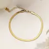 Tobillera de Acero de Titanio y Oro de 18 Quilates para Mujer, Cadena para el Pie de Nuevo Estilo Otoño/Primavera Transfronterizo, Lujo Ligero Nicho, Alta Gama para Chicas, No se Desvanece, Venta al por Mayor