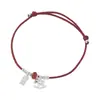 Pulseira de Corda Vermelha com Cavalo de Carrossel Cravejado de Diamantes em Prata de Lei 925 para Mulheres, Design Simples Estilo Chinês Novo, Joia de Mão Exquisita Versátil e Personalizada B6401