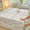 Lençol 100% algodão puro, peça única, estilo cartoon fresco e fofo, para crianças, cama de solteiro ou casal, conjunto de lençóis para dormitório estudantil