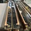 Manoplas de Porta de Engenharia Comercial de Alta Qualidade, Manoplas Personalizadas de Fábrica de Aço Inoxidável com Mármore, Manoplas de Porta de Escritório de Vendas