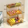 Prateleira de Cesta de Frutas para Mesa Armazenamento Multicamadas Artefato para Garrafas de Temperos Potes Cesta de Legumes Cesta de Frutas Legumes Temperos