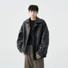 Moda Americana Transfronteiriça Homem Bonito Tendência Primavera e Outono Marca Tendência Solto Casual High Street Malandro Cool Estilo Corrida Motocicleta Couro