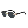 Gafas de sol sin montura con borde cortado retro, Modernas y personalizadas, Gafas de sol anti-UV, Fotografía callejera al aire libre, Gafas de sol de moda para proteger del sol