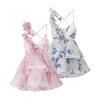 Ropa Europea y Americana de Mujer Transfronteriza de Aliexpress Vestido Floral de Verano 2025 Nuevo con Cuello Halter Espalda Descubierta de Atar