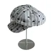 Sombrero Octagonal de Moda a Rayas Retro para Mujer, Nuevo Estilo de Invierno, Gorra de Periodista Elegante y Versátil, Gorra de Béisbol Casual Artística