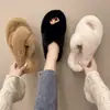 Pantuflas de Piel con Suela Gruesa para Mujer, Para Exteriores, Nuevo Estilo Otoño/Invierno 2026, Tira Cruzada, Estilo Celebridad de Internet, Para Interiores, Pantuflas de Algodón INS