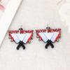 Acrílico Halloween horror cráneo boca cuchillo aretes DIY aretes collar material con agujero