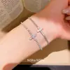 Pulsera con colgante geométrico de circonita cúbica de lujo ligera estilo francés, un diseño de nicho y de alta gama, versátil y elegante, que irradia un encanto simple y elegante, perfecta para mujeres