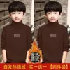 Y2018 # Nova Camisa de Meia-Gola para Meninos Outono e Inverno Camiseta Térmica para Crianças Top de Veludo para Bebê Menino