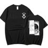 Camiseta Casual de Manga Curta Verão Top Berserk Espada Vento Lenda Giggs Desenho Animado Anime Estampada
