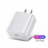 Carregador Rápido Pd20W Interface Tipo-C Padrão Europeu, Americano e Britânico Adaptador Rápido Adequado para Cabeça de Carregamento Apple 17 XS