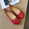 Sapatilhas Femininas W768-1 com Laço Francês, Sapatos Baixos Planos, Bico Redondo, Boca Rasa, Novidade Primavera Outono 2026, Sapatos Casuais