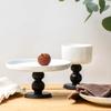 Base para vela de aromaterapia francesa base de madera maciza taza de helado almacenamiento de joyas base de madera adornos artesanales al por mayor