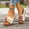 26 Sandalias de Cuña Gruesa con Estampado Floral, Estilo Europeo y Americano, Tallas Grandes, para Mujer, de Verano, con Punta Abierta, Slip-On, Zapatos Perezosos