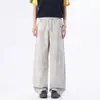 Ropa de Hombre Fengshe / Verano 2026 Nuevo Estilo Americano Pantalones Holgados de Pierna Ancha Casual de Longitud Completa Ropa de Trabajo Pantalones de Dobladillo Curvo