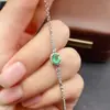 Pulsera Transfronteriza de Esmeralda Natural Amazon S925 Plata Piedra Principal 4*5 Joyería de Lujo Venta Directa de Fábrica