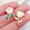 50 Pingentes de Varinha de Desejo Rosa/Vermelho Gota Dia dos Namorados Rosa Amor Acessórios Criativos para Joias DIY
