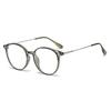 Monturas de Gafas Retro Estilo Coreano Anti-Luz Azul, Aptas para Lentes Graduados, Mezcla Artística de Oro y Plástico