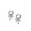 Brincos de Laço Super Brilhantes e Requintados para Mulheres, Luxo Leve, High-End, Brincos Elegantes, Brincos de Nicho e Únicos, Brincos de Orelha, Acessórios de Orelha, Fechos de Orelha
