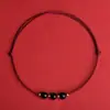 Tobillera de oro puro 999 con hebilla de paz para mujer, pulsera delgada tejida con cuentas de la fortuna, regalo del Día de San Valentín para la industria de la belleza y la belleza