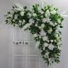 Mori White set de escena de boda fresca floral flor artificial flor de camino punto de fondo escenario arreglo de bienvenida