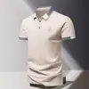 Camiseta polo de manga corta con bloques de color, bordada, cuello clásico, al por mayor de fábrica transfronteriza para hombre, delgada de verano, casual, de negocios, versátil