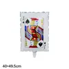 Poker Transfronterizo Globo de Película de Aluminio Cuadrado de Picas Globo de Dados de 24 Pulgadas Globo de Billete Decorativo con Tema de Casino