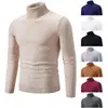Tejidos de Punto para Hombre Exportación Transfronteriza Venta al por Mayor Otoño 2025 Nuevo Tejido de Punto para Hombre Puntada Delantera y Trasera Cuello Alto Ropa Interior de Punto
