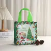Saco de Presente Transfronteiriço Laminado Natalino Não Tecido Bolsa de Mão Fabricante Pode Adicionar Logo Sacola de Compras Presente Vermelho
