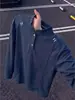 Sudadera con cuello henley y estampado de escamas de dragón negro estilo esposo para hombre, otoño, ajuste limpio, patchwork americano, manga raglán, manga larga