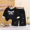 Conjunto Novo Outono e Inverno para Meninas 2026, Roupa de Inverno Espessa com Forro de Fleece Infantil, Conjunto de Duas Peças com Moletom com Capuz para Bebê Venda por Atacado