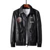Ropa de Cuero Chaqueta de Moda para Hombre Primavera, Otoño e Invierno Nueva Ropa Casual de Motocicleta Forrada con Vellón Ajustada Estilo Coreano Solapa Chaqueta de Cuero Moderna
