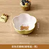 Hill Meng Fun Prato de Jantar de Melamina Fofo Prato com Compartimentos para Bebê Tigela Complementar de Alto Valor para Casa Conjunto de Talheres para Crianças