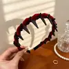 Item Quente da Amazon! Faixa de Cabelo de Veludo com Contas Onduladas de Coroa Alta para Mulheres, Novo Presilha de Cabelo Antiderrapante para Lavar o Rosto para Arrumar Fios Soltos