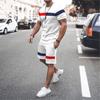 Terno Masculino de Verão para Exportação 2025, Conjunto Casual Esportivo Masculino de Duas Peças com Shorts de Manga Curta Estampado 3D