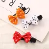 Comercio exterior más vendido para niños pasador pequeño lazo lunares pinza pico de pato bebé clip lateral para niñas accesorios para el cabello al por mayor