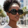 Gafas de Sol Retro de Marco Grande Versátiles Estilo Ins Europeo y Americano Protección Solar para Exteriores Moda Tendencia Gafas de Sol Transfronterizas