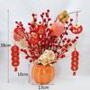Flor Artificial Acebo Fruta Roja Fruta de la Fortuna Decoraciones de Año Nuevo Adornos Rojos Festivos