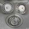 Cubierta de Acero Inoxidable para Fregadero de Cocina Tapón para Lavabo de Verduras Cubierta de Desagüe Tapón de Agua para Fregadero Doble Accesorios de Silicona para Bloquear el Agua