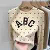 2026 Camiseta de Manga Larga con Lunares para Niñas Otoño/Invierno de Terciopelo Alemán, Capa Base Cálida para Niños, Top Elegante