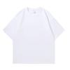 Camiseta Pesada 300g Masculina e Feminina Estilo Japonês Simples Textura Solta Gola Redonda Atividade de Team Building Manga Curta Gola com Ribana Ombro Manga