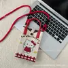 Bolso pequeño portátil de verano 2024, nuevo y popular bolso cruzado de punto para teléfono móvil.